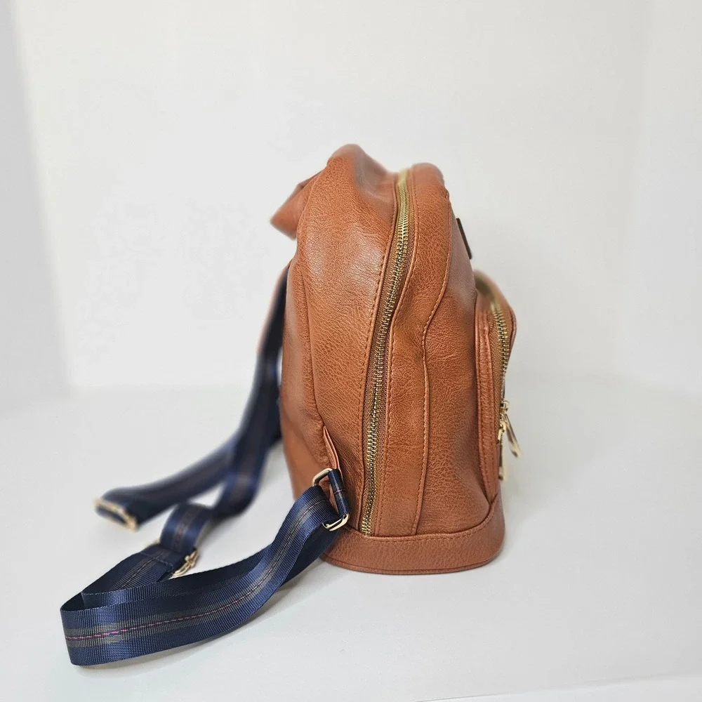 Taylor Swift Official Merch Midnights Backpack Brown Patent Leather Navy - Picture 6 of 12